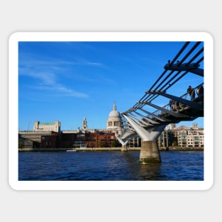 Millennium Bridge, London and St Paul's Cathedral Sticker